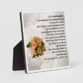 Grandtochter Poem Plaque - Rose gestalten Fotoplatte (Vorderseite)