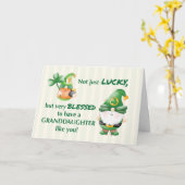 Grandtochter St. Patricks Day Gnomes Lucky Blesse Karte (Gelbe Blume)