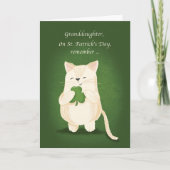 Grandtochter St. Patricks Day Niedlich Kitten Sham Karte (Vorderseite)
