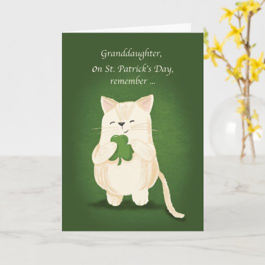 Grandtochter St. Patricks Day Niedlich Kitten Sham Karte (Gelbe Blume)