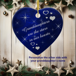 Grandtochter Star Heart Keepake Keramik Ornament