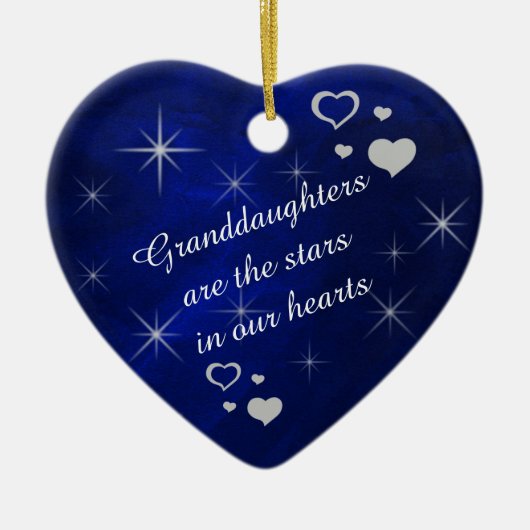 Grandtochter Star Heart Keepake Keramik Ornament (Vorne)