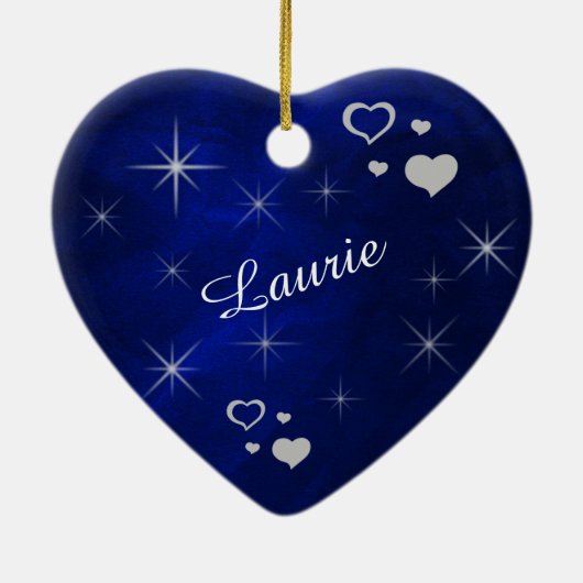 Grandtochter Star Heart Keepake Keramik Ornament (Hinten)