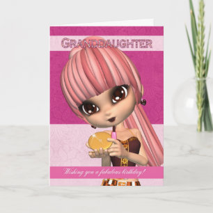 Grandtochter Trendy Birthday Girl Grußkarte Karte