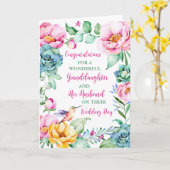 Grandtochter und ihr Ehemann gratulieren Karte (Gelbe Blume)