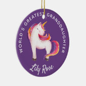Grandtochter Unicorn Girly Personalisiert Keramik Ornament (Rechts)