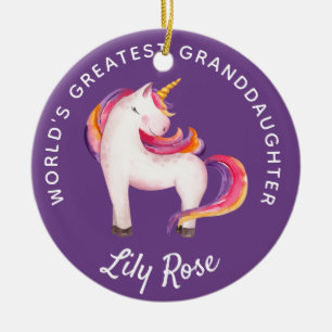 Grandtochter Unicorn Girly Personalisiert Keramik Ornament