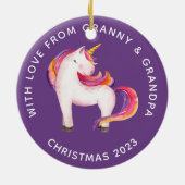 Grandtochter Unicorn Girly Personalisiert Keramik Ornament (Hinten)