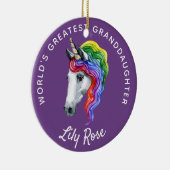 Grandtochter Unicorn Personalisiert Keramik Ornament (Rechts)