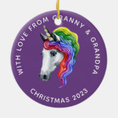 Grandtochter Unicorn Personalisiert Keramik Ornament (Hinten)