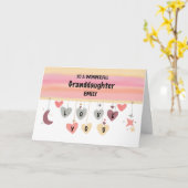 Grandtochter Valentine Hearts Moon Stars Karte (Gelbe Blume)