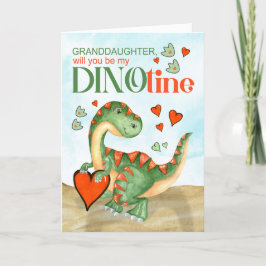 Grandtochter Valentine T-Rex Dinosaur DINOtine Feiertagskarte