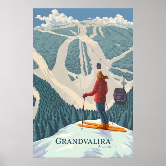 Grandvalira Andorra Ski Resort Travel Poster (Vorne)