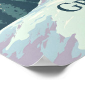 Grandvalira Andorra Snowboarding Travel Poster (Ecke)