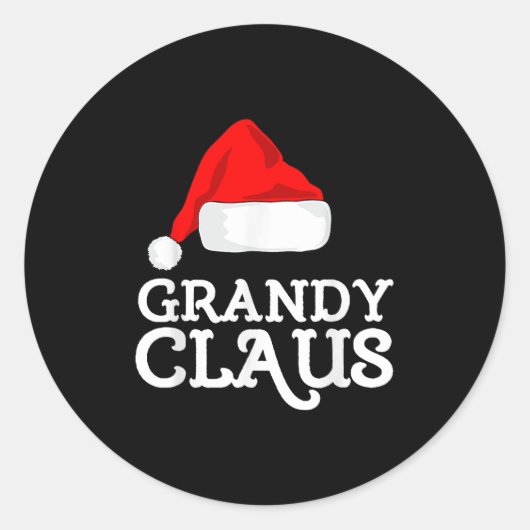 Grandy Claus Weihnachten Weihnachten - Hat Pajama Runder Aufkleber (Vorderseite)