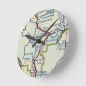 Grangeville Idaho Vintage Karte Runde Wanduhr (Winkel)