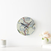 Grangeville Idaho Vintage Karte Runde Wanduhr (Zuhause)