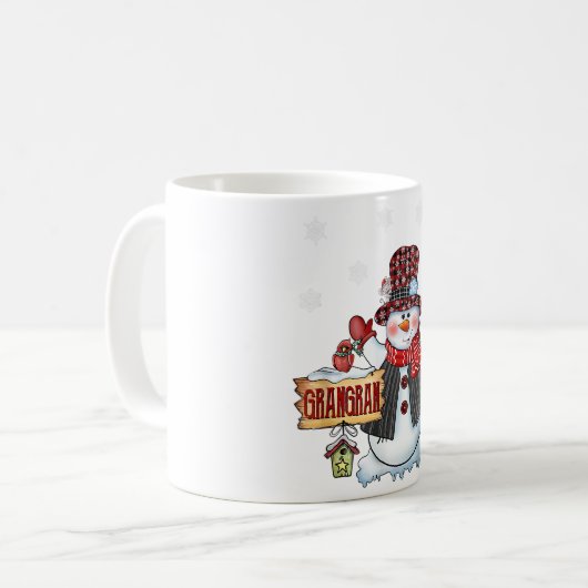 Grangran Snowman Candy Cane Weihnachten Weihnachte Kaffeetasse (Vorderseite Links)