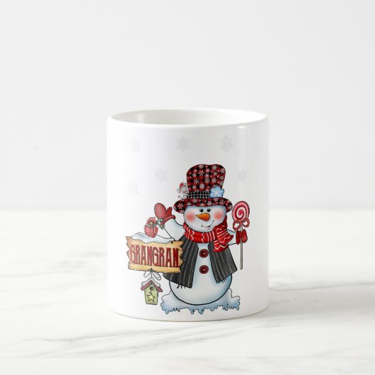 Grangran Snowman Candy Cane Weihnachten Weihnachte Kaffeetasse (Mittel)