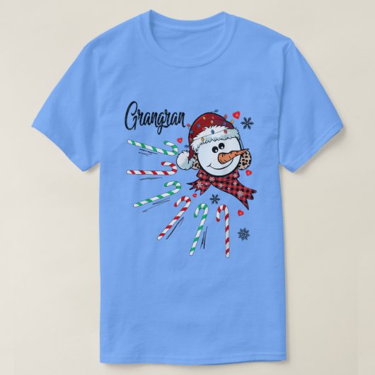 Grangran Snowman Candy Cane Weihnachten Weihnachte T-Shirt (Design vorne)