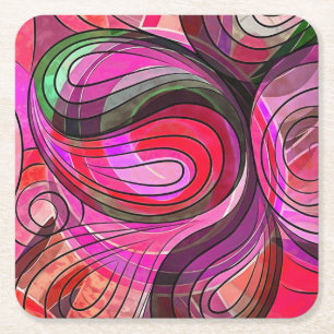 Granit-Granit-Granit-Granit-Doodle mit schwarzen L Rechteckiger Pappuntersetzer