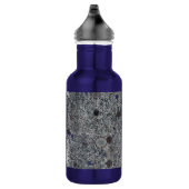 Granit-Grau mit blauen Details und Text Edelstahlflasche (Rechts)