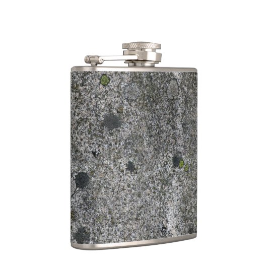 Granit-Grau mit grünem Moos Flachmann (Rechts)