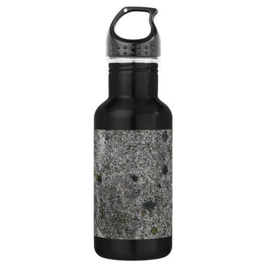 Granit-Grau mit Text Edelstahlflasche (Vorderseite)