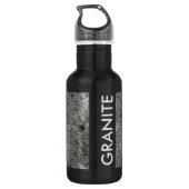 Granit-Grau mit Text Edelstahlflasche (Rückseite)