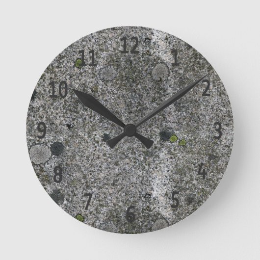 Granit-graue schwarze Stellen Runde Wanduhr (Vorderseite)