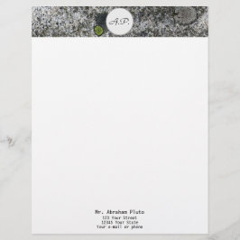 Granit-graues Monogramm und Adresse Briefkopf