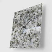 Granit Rock White mit schwarzen Ziffern Quadratische Wanduhr (Winkel)
