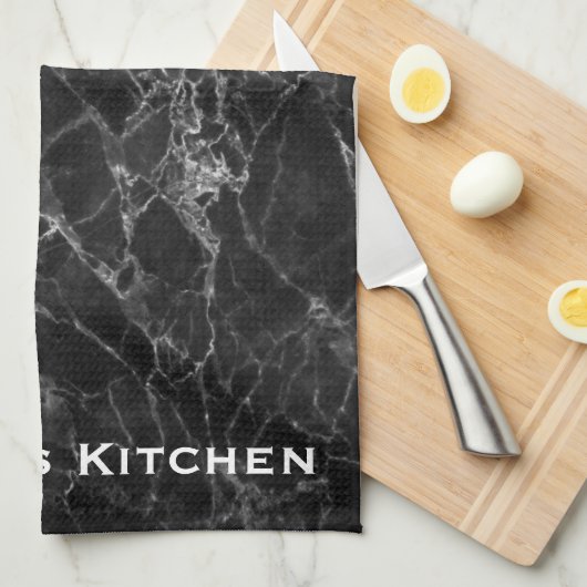 Granit-Schwarz-Marmor Handtücher Küche Handtuch (Viertel Falte)