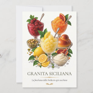 Granita Siciliana – Vintage italienisches Dessert Einladung
