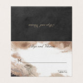 Granite & Gold Wedding Gästekarte (Außenseite Aufgefaltet)