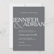 Granite Gray Moderne Minimal Einfache Hochzeit Ein