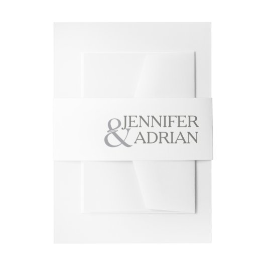 Granite Gray Wedding Details Moderne Hochzeit Einladungsbanderole (Vorderseite Beispiel)