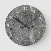 Granite Gray White Digits Runde Wanduhr (Vorderseite)