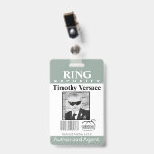 Granite Green Ring Bearer Security Abzeichen Ausweis (Vorderseite mit Clip)