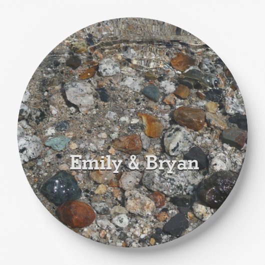 Granite Kies auf Tenaya Lake bei Yosemite Pappteller (Vorderseite)