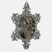 Granite Kies auf Tenaya Lake bei Yosemite Schneeflocken Zinn-Ornament (Links)