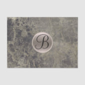 Granite Marble Glam Monogram Letter Initial Seidenpapier (Vorderseite)
