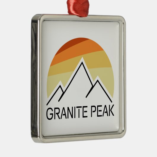 Granite Peak Montana Retro Ornament Aus Metall (Rechts)