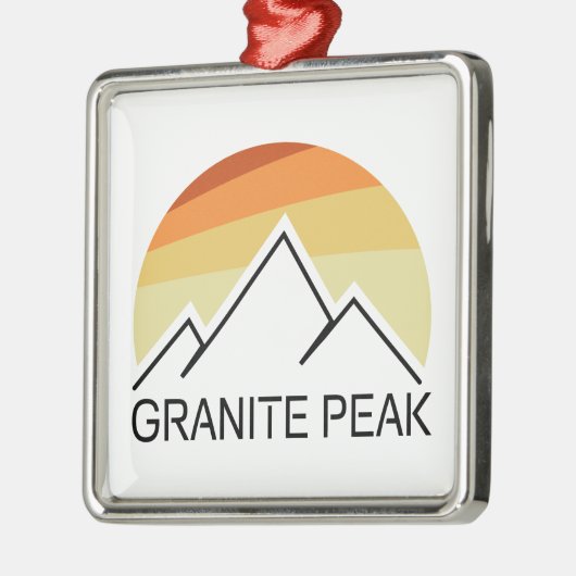 Granite Peak Montana Retro Ornament Aus Metall (Links)
