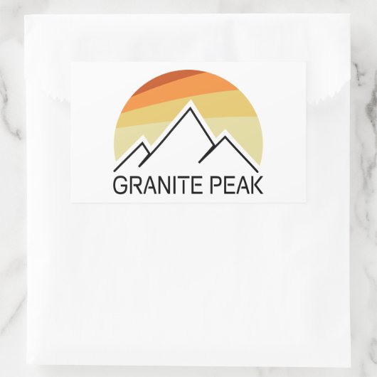 Granite Peak Montana Retro Rechteckiger Aufkleber (Tasche)