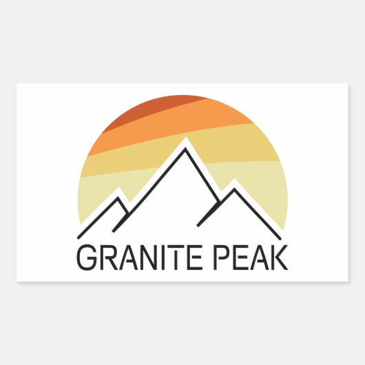 Granite Peak Montana Retro Rechteckiger Aufkleber (Vorderseite)