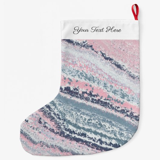 Granite Pink Blue Gray Marmor Slate Agate Stone Großer Weihnachtsstrumpf (Rückseite)