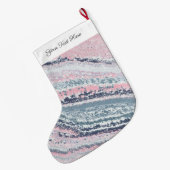 Granite Pink Blue Gray Marmor Slate Agate Stone Großer Weihnachtsstrumpf (Rückseite (Hängend))