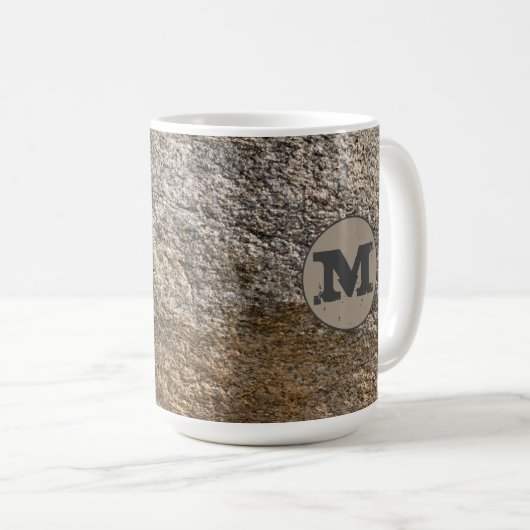 Granite Rockface Initial Coffee Tasse Sie anpassen (VorderseiteRechts)