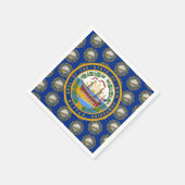Granite Stater Flagge & Siegel, New Hampshire Serviette (Ecke)